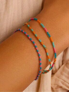 Gorjana Gigi Stripe Glass Bead Bracelet SET - Miami - One Size